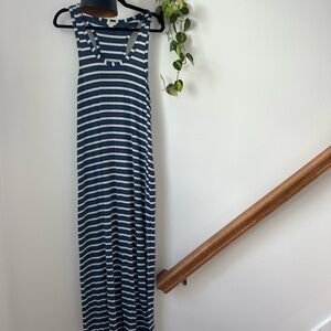 J. Crew Navy and White Striped Maxi Dress